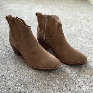Ugg Tan Suede Zip-Up Bootie